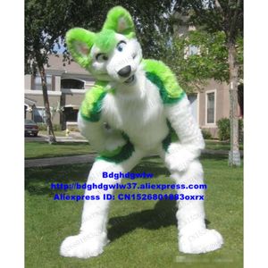 Trajes de mascote colorido peludo longo pele lobo raposa husky cão fursuit mascote traje adulto desenhos animados celebrações de aniversário do dia de todos os santos zx139