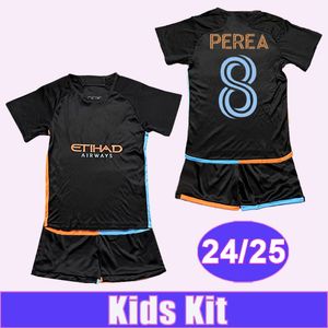 24 25 New Y oRk City Kids kit Soccer Jerseys BAKR PEREA SANDS RISA WOLF GRAY CARRIZO YANEZ BAIERA KEATON HAAK Away Football Shirts