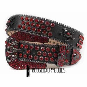 2022 Cinturão de designer BB Simon Belts para homens Mulheres brilhantes cinturões de diamante preto Skull BB Belts213p