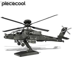 3D Puzzles Piececool 3D Puzzles AH-64 Apache Metal Assembly Modelo Kits Presentes de Aniversário para Adultos Jigsaw Diy Toys Collection 240314