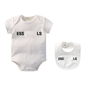 Ess Babys Macacão Designer Macacão Conjunto de Duas Peças Recém-nascidos Puro Algodão Manga Curta Infantil Bodysuit Clássico Impressão Crianças Romper CSD2403146-6