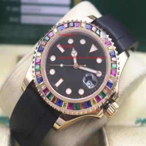 Fabryka dostawca zegarek na rękę Sapphire Glass 40 mm 116655 Black Diamond Bezel Automatyczna mechaniczna męska zegarek Męskie Watch2262