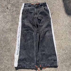 Herr jeans hip hop punk jnco y2k baggy lapptäcke vintage överdimensionerad bred ben denim byxor män kvinnor gotiska byxor streetwear