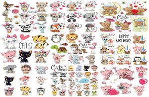 Notions Iron on Cute Animal Patches Set for Kids Clothing DIY T Shirt Hoodies Applique Unicorn Heat Transfer Clothes Sticker2040066