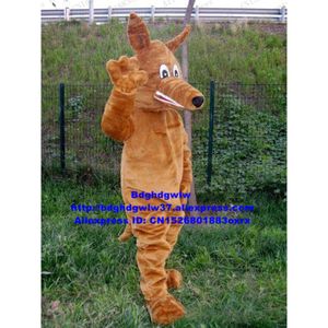 Mascot Costumes Brown Australian Hound Hunting Dog Courser Jackal Dhole Mascot Costume Dorosy Charakter Świątynne Fair Cartoon Odzież ZX1599