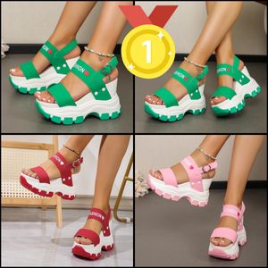 Slippers Buckle Strap Wedge Heel Sandals for Women Summer Lightweight Platform Slide Woman Non Slip shoes GAI eur 35-43