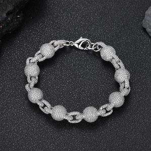 Schmuck 10,5 mm Diamant Blase Kugelkette Zirkon Zubehör Hip Hop Herrenarmband