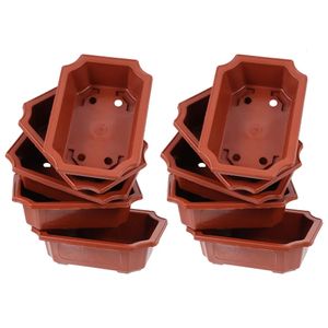 10Pcs Flowerpot Bonsai Pots Plastic Household Centerpieces Planter Gardening Container Office Cactus Succulent Plant Flower Pot 240311