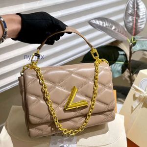 GO-14 Lüks Tasarımcı Çanta Kadın Çantalar Rhombus Deri Go14 Satchel Cüzdan Tek Omuz Mektubu Kilidi Dekorasyonu Lady Twist Crossbody Tote Çanak