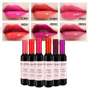 6Pcs Wine Bottle Lip Tint Liquid Lipstick Waterproof Long Lasting Lip Gloss Moisturizing Red Lips Lipgloss Cosmetic Tools 240311