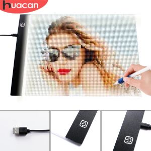 Stitch Huacan Diamond Målning A4 LED Light Tablet Pad Diamond Mosaic Accessories Three Level Dimble Ultrathin