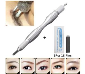 Ny ankomst Tebori Microblading Eyebrow Line Pen Tattoo Machine för permanent Makeup 3D Eyebrow Tattoo Manual Blade Holder1566967