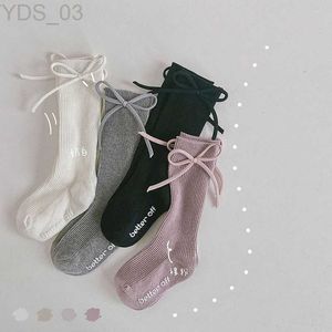 Çocuk Çorap 1-7y Sevimli Kızlar Diz Yüksek Çoraplar Büyük Bows Slip Olmayan Bebek Uzun Tüp SOCKEN Pamuk Yumuşak Çocuk Stoklama Yüksek Kalite YQ240314