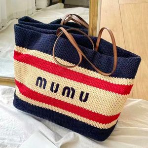 Dhgate Luxury Travel Raffias Designer Beach Bag Miumiubag Straw Pochette Weave Shop Ombro Grande Tote Bag Womens Handbag Duffle Crossbody Mens Clutch Sacos de Verão