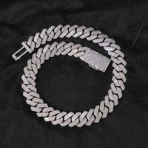 Jewelry Hip Hop 20mm Double Row T-square Zircon Diamond Cuban Chain Thick Men's Necklace