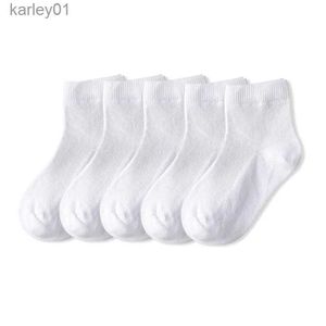 Kindersocken 5 Paare/los Kindersocken Junge Mädchen Baby Mode Baumwolle Solide Wild Weich Gemütlich Atmungsaktiv Für 1-12 Jahre Sommer Kinder Casual Mesh Socken yq240314