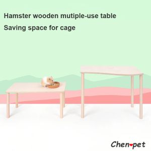 おもちゃ小さなペットケージハムスター用の天然木製テーブル小さな動物ケージチンチラの貯蓄スペース