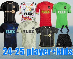 ファンとプレーヤーバージョン24-25 LAFCサッカージャージ24-25 Vela Chiellini Acosta D.Bouanga Kaye Rossi Los Angeles FC Football Shirts Kids Kit