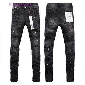 Denim viola di marca American High Street nero invecchiato lavato con inchiostro spruzzato