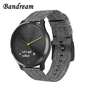 Garmin Vivoactive 4 4S Venu Luxe Style Vivomove 3 3S HR Quick Release Strap Watch Band1236M을위한 Canvas Nylon Watchband