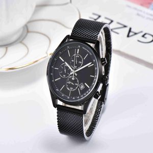 2021 luxury mens watches All pointer work functional chronograph quartz watch stainless steel strap waterproof designer stop188H