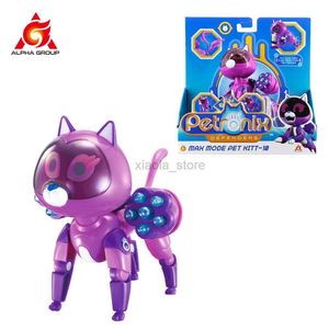 Transformation Toys Robots Petronix Defenders Max Mode PET Kitt-10 2-in-1 Transformation från Mode Cat till Cannon Figur Anime Kid Toy Girls Gift 2400315