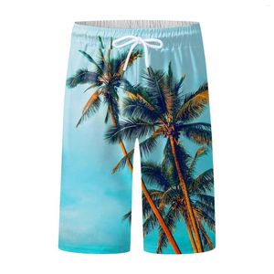 Herren-Shorts für Herren, Sommer, digital, 3D-bedruckt, elastische Taille, Strandhose, knielang