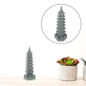 Decorações de jardim simuladas Wenchang Tower Zen Pagoda Modelo Japonês Modelos Mini Estátua Decoração Estilo Chinês