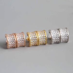 Hochwertiger Ohrstecker mit allen Diamanten für Frauen, Hochzeitsschmuck, Geschenk in drei Farben, plattiert, im Karton PS4476239c