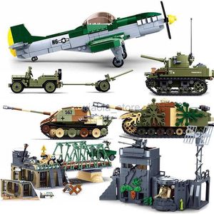 Transformation toys Robots WW2 landing standards UK US Germany sets army bricks toy blocks World War II 2 military vehicle Pershing Panther Tanks 2400315