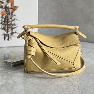 9a designer väska äkta läderväska handväska axel hink kvinna väskor koppling totes crossbody geometry kvadrat kontrast färg lapptäcke dragkedja kvinnor män mini väska