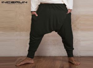Pantaloni da uomo indiani Ninja larghi Harem Pantaloni larghi da fitness con cavallo basso Pantaloni da ballo Moda Punk Hombre Pantalon2925941