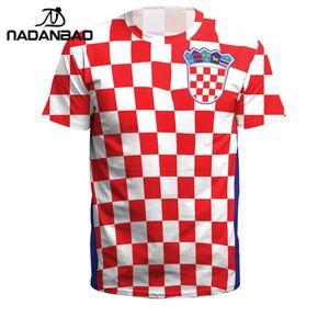 Nadanbao Summer Men/Women Chorwacja Koszulki piłkarskie sportowe TEE TOPS 3D Printing Futebol piłka nożna koszulka fitness 240305