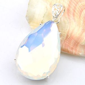 New 10 Pcs lot LuckyShine Top Fire Drop Moonstone Pendant 925 Sterling Silver Plated Fashion Women Wedding Pendants Necklace256p