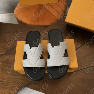 Brand Designer Women's Alphabet Sandals Men's Slippers Sandal Mule Flats Textured rubber Leather Sole Slipper Designer Men's Beach Shoes