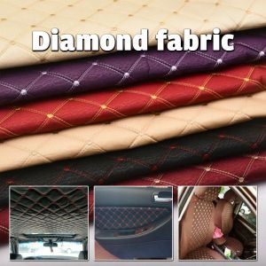 Stoff 1/2/3 Meter bestickter karierter Stoff Schwamm Auto Innendach Autositzkissen Material für DIY Stühle Polster Sofa Bett