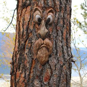 Bark Face Tree Monster Facial Features Ornaments Easter Outdoor Garden Resin Creative Props