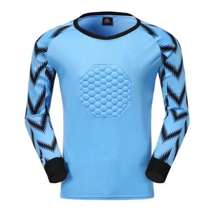 Kids Men Soccer Goalkeeper Shirt Uniform Season O-neck Long Sleeve Sponge Pad Protection Football Doorkeeper Jersey Custom 240305