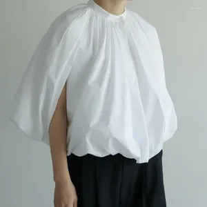 Женские блузки Kuzuwata, рубашка без рукавов с французским темпераментом, свободная легкая мягкая драпированная винтажная блузка на одной пуговице, однотонные японские топы