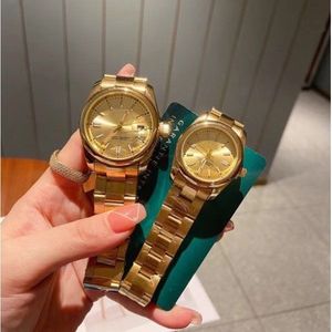 Luxury Men Women Watches Designer Titta på alla rostfritt stål Band Top Brand Gold Wirstwatches Gift för Mens Ladies Valentine's220N