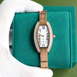Diamond Watch Kadın Tasarımcı 23mm El Yapımı Kakya Taş Kuvars Hareketi Yüksek Kaliteli Lüks Lady Bilgi Paslanmaz Deri Kayış Montre De Luxe