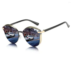 Okulary przeciwsłoneczne spolaryzowane kobiety luksusowe okrągłe okrągłe szkło słoneczne dla kobiet w cieniu okulary Uv400 Anty-Blare