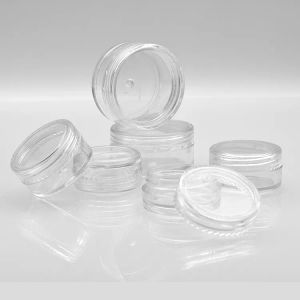 wholesale 5ml 10ml 2.5g 3 ml 3g 5g 10g 15g 20g Small Clear Cream Jar Plastic Pot Box Mini Transparent Cosmetic sample Container with Lids LL
