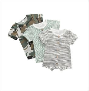 Crianças roupas de grife meninos listrado macacão colete bebê camo macacões sólidos onesies calças bodysuits boutique onepiece subir pano3348124