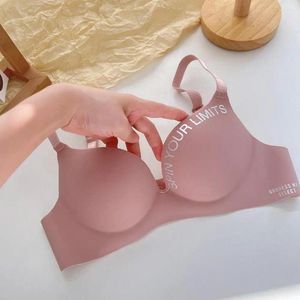 Reggiseni Reggiseno senza fili Sport push up wireless senza cuciture con spalline regolabili Stampa di lettere Chiusura posteriore imbottita da donna per il massimo comfort