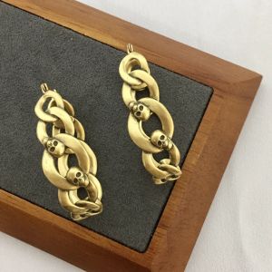 Vintage Designer Brand Gold Silver Hoop Earrings Men Women Halloween Luxury Jewelry Goth Boho Trend