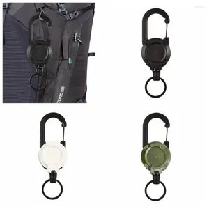 Keychains Steel Wire Mountaineering Buckle Solid Color Camping Tools Rope Keychain Plastic Key Chain Retractable Ring