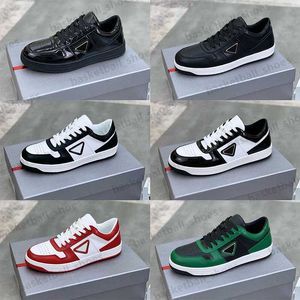 Designer Men Downtown Leather Casual Shoes Patent Flat Mens Trainers Black White Mesh Breathable Outdoor Walking Sneaker