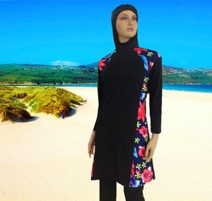 Nuovo costume da bagno islamico da donna intero a vita alta a maniche lunghe costume da bagno musulmano4286856