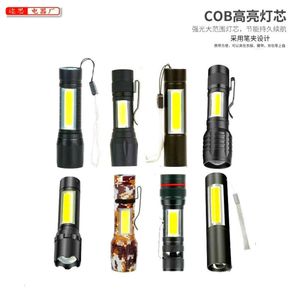 Mini USB Strong Light Multi Functional Zoom Cob Outdoor Camping Flashlight 389187